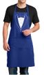 Mens Apron Basic White Tuxedo Full Length Apron with Pockets