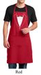 Mens Apron Basic White Tuxedo Full Length Apron with Pockets