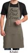 Mens Apron Best Dad Ever Black Print Full Length Apron with Pockets