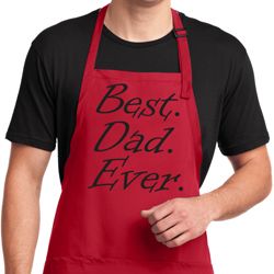 Mens Apron Best Dad Ever Black Print Full Length Apron with Pockets Mens Apron Best Dad Ever Black Print Full Length Apron with Pockets