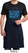 Mens Apron Eat Clean Train Like a Beast Full Length Apron with Pockets