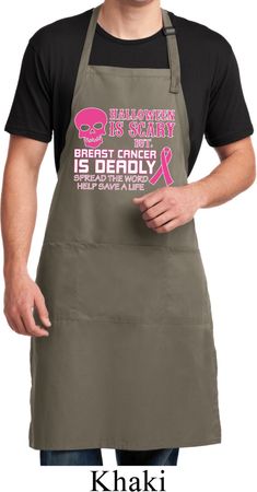 Mens Apron Halloween Scary Full Length Apron with Pockets