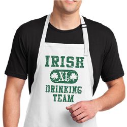 Mens Apron Irish Drinking Team Full Length Apron with Pockets Mens Apron Irish Drinking Team Full Length Apron with Pockets