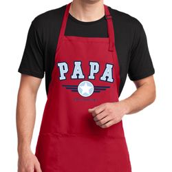 Mens Apron Papa Full Length Apron with Pockets