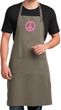 Mens Apron Pink Peace Full Length Apron with Pockets