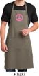 Mens Apron Pink Peace Full Length Apron with Pockets