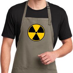Mens Apron Radiation Symbol Full Length Apron with Pockets Mens Apron Radiation Symbol Full Length Apron with Pockets