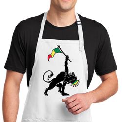 Mens Apron Rasta Triangle Full Length Apron with Pockets Mens Apron Rasta Triangle Full Length Apron with Pockets