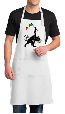 Mens Apron Rasta Triangle Full Length Apron with Pockets