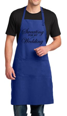Mens Apron Sweating For My Wedding Full Length Apron with Pockets