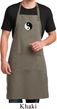 Mens Apron Yin Yang Patch Small Print Full Length Apron with Pockets