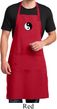 Mens Apron Yin Yang Patch Small Print Full Length Apron with Pockets