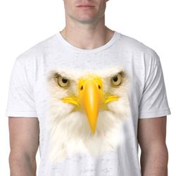 Mens Bald Eagle Shirt Big Bald Eagle Face White Burnout T-Shirt Mens Bald Eagle Shirt Big Bald Eagle Face White Burnout T-Shirt