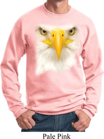 Mens Bald Eagle Sweatshirt Big Bald Eagle Face Sweat Shirt