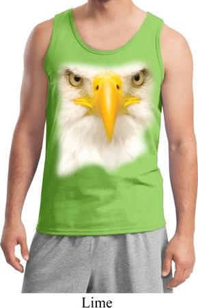 Mens Bald Eagle Tanktop Big Bald Eagle Face Tank Top