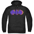 Mens BATMAN Tri-Colored Logo Hoodie Sweatshirt - Black