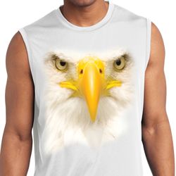 Mens Big Bald Eagle Face Sleeveless Moisture Wicking Tee T-Shirt Mens Big Bald Eagle Face Sleeveless Moisture Wicking Tee T-Shirt