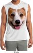 Mens Big Corgi Face Sleeveless Moisture Wicking Tee T-Shirt