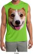 Mens Big Corgi Face Sleeveless Moisture Wicking Tee T-Shirt