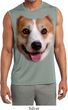 Mens Big Corgi Face Sleeveless Moisture Wicking Tee T-Shirt
