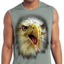 Mens Big Eagle Face Sleeveless Moisture Wicking Tee T-Shirt Mens Big Eagle Face Sleeveless Moisture Wicking Tee T-Shirt