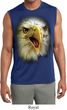 Mens Big Eagle Face Sleeveless Moisture Wicking Tee T-Shirt