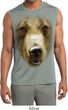 Mens Big Grizzly Bear Face Sleeveless Moisture Wicking Tee T-Shirt