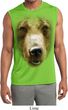 Mens Big Grizzly Bear Face Sleeveless Moisture Wicking Tee T-Shirt