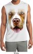 Mens Big Pit Bull Face Sleeveless Moisture Wicking Tee T-Shirt