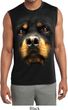 Mens Big Rottweiler Face Sleeveless Moisture Wicking Tee T-Shirt