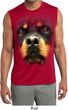 Mens Big Rottweiler Face Sleeveless Moisture Wicking Tee T-Shirt