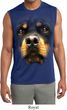 Mens Big Rottweiler Face Sleeveless Moisture Wicking Tee T-Shirt