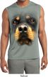 Mens Big Rottweiler Face Sleeveless Moisture Wicking Tee T-Shirt
