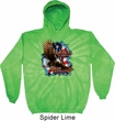 Mens Biker Hoodie American By Birth Tie Dye Hoody