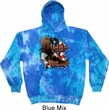 Mens Biker Hoodie American By Birth Tie Dye Hoody