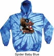 Mens Biker Hoodie American By Birth Tie Dye Hoody