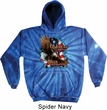 Mens Biker Hoodie American By Birth Tie Dye Hoody