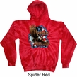 Mens Biker Hoodie American By Birth Tie Dye Hoody