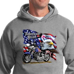 Mens Biker Hoodie American Pride Motorcycle Hoody