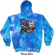 Mens Biker Hoodie American Pride Motorcycle Tie Dye Hoody