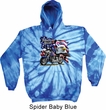 Mens Biker Hoodie American Pride Motorcycle Tie Dye Hoody