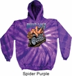 Mens Biker Hoodie Built To Last Tie Dye Hoody