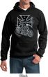 Mens Biker Hoodie Chopper Cross Skeleton Hoody