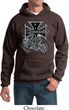 Mens Biker Hoodie Chopper Cross Skeleton Hoody