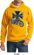 Mens Biker Hoodie Chopper Cross Skeleton Hoody