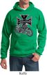 Mens Biker Hoodie Chopper Cross Skeleton Hoody