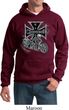 Mens Biker Hoodie Chopper Cross Skeleton Hoody