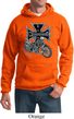 Mens Biker Hoodie Chopper Cross Skeleton Hoody