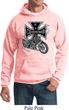 Mens Biker Hoodie Chopper Cross Skeleton Hoody