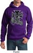 Mens Biker Hoodie Chopper Cross Skeleton Hoody